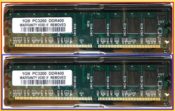 Lots 4 GB 4X1GB DDR 400Mhz PC3200 Non-ECC 184 neuf