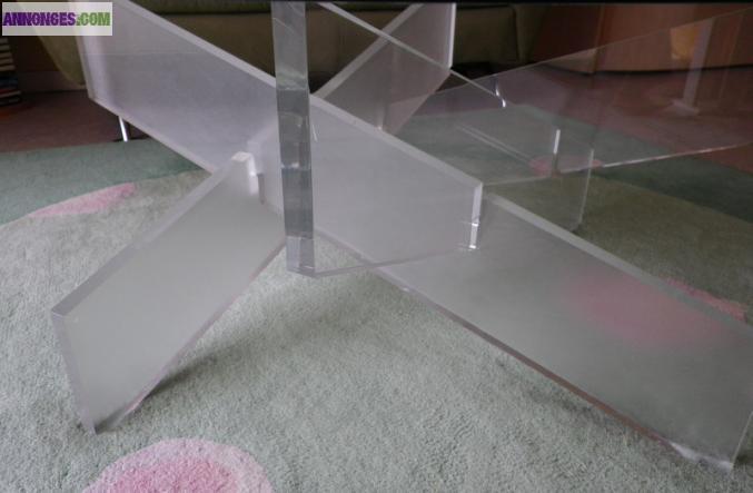 Table basse salon design plexiglas