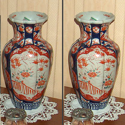 Paire de vases en Imari à 3 couleurs dominantes