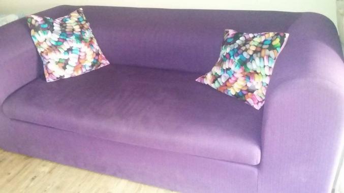 Canapé tissu violet