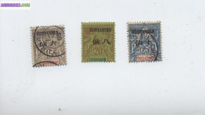 Timbres  yunnanfou colonie francaise