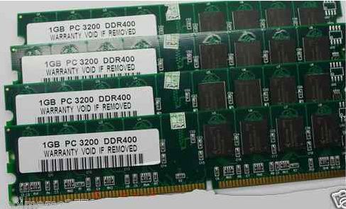 Lots 4 GB 4X1GB DDR 400Mhz PC3200 Non-ECC 184 neuf