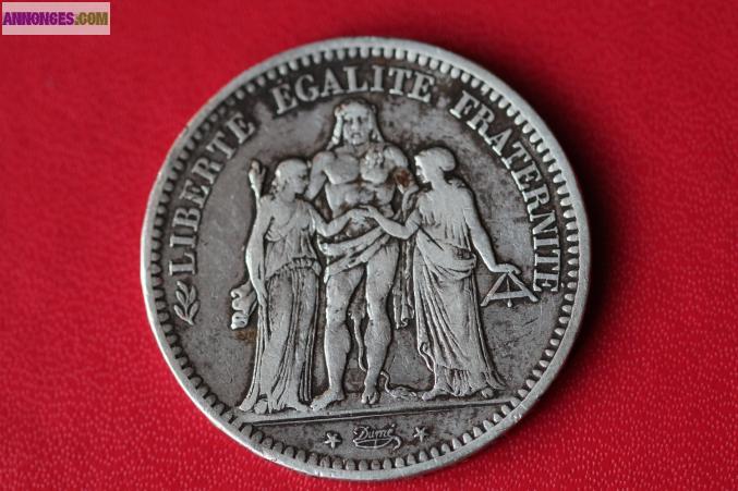 5 frs deuxieme république 1849  K