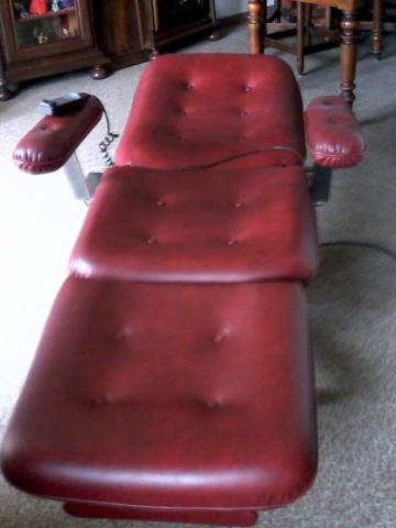 Fauteuil cuir rouge