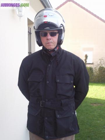 Veste et casque moto homme