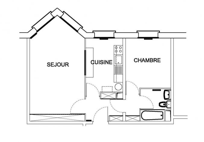 Location appartement type 2 et garage