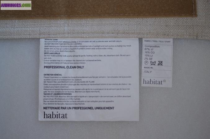 Canapé Compact Chester Habitat Tissu