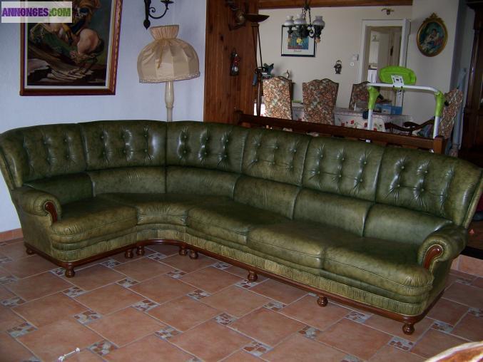 Canapé d'angle cuir