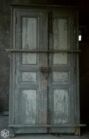 Double porte d'entrée ancienne bois