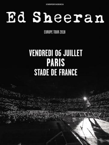 2 Billets (Fosse), Concert Ed Sheeran - Paris 06 Juillet