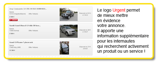Annonce avec logo urgent