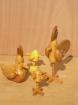 Sculptures coq poule poussins en bois - Miniature