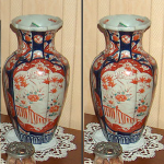 Paire de vases en imari à 3 couleurs dominantes - Miniature