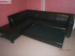 Canapé d'angle convertible noir en simili cuir a 450 euros - Miniature
