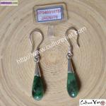 Boucles d'oreilles goutte d'eau en jade avec certificat - Miniature