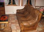 Canape et 2 fauteuils en cuir - Miniature