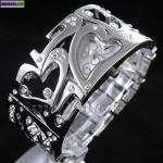 Montre femme bijou bracelet cristaux princess silver - Miniature
