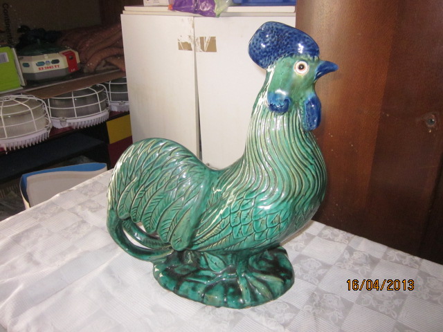 Barbotine superbe coq  rare etat superbe