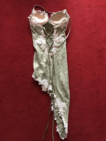 Robe de soirée tres sexy vert pale fait main