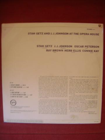 Disque vinyl 33 tours " At the opera house" de Stan GETZ et J.J. JOHNSON