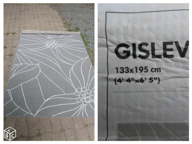 Tapis  gris  arabesques