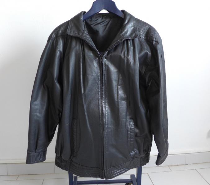 Veste de Qualité Cuir Véritable Noir 