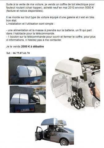 Coffre de toit pour fauteuil roulant