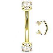 Piercing arcade rook sourcil homme femme strass blanc ile aux piercings