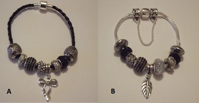 Bracelet européen avec charms noir