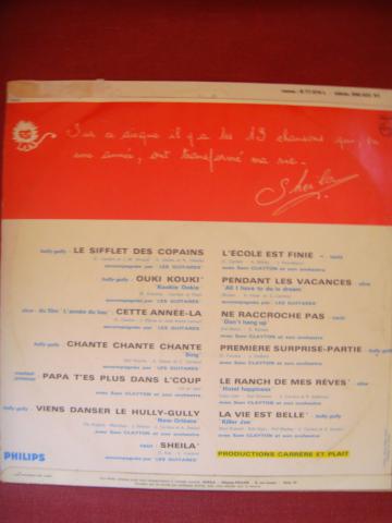 Disque vinyl 1er 33 tours "Le sifflet des copains" de SHEILA