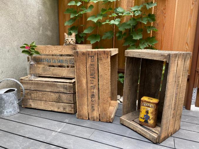 Caisse à pomme ancienne en bois brut- en lot ou à l'unité - déco vintage prix dégressif