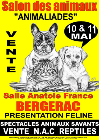 Salon chiot animalier bergerac 10 et 11 mai