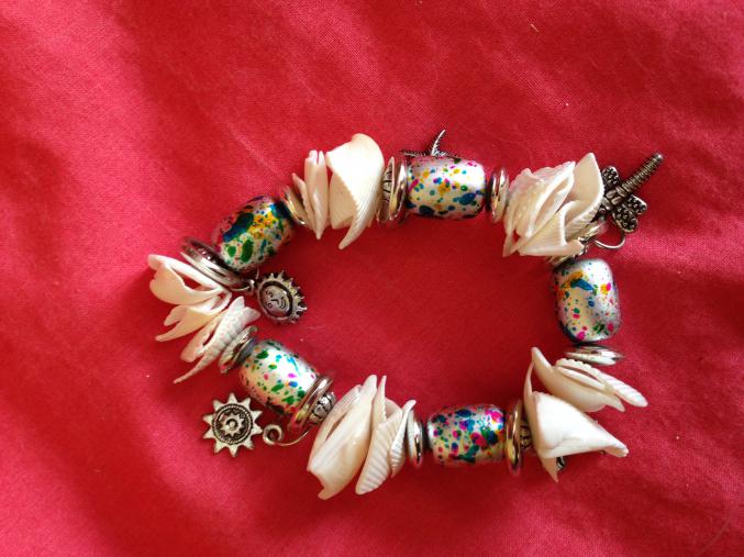 Bracelet + collier en coquillages