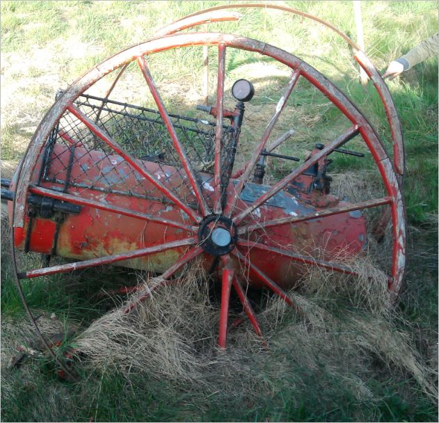 Pompe a eau de pompier sur roues