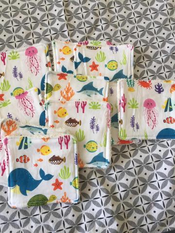 Lingettes coton bio lavable