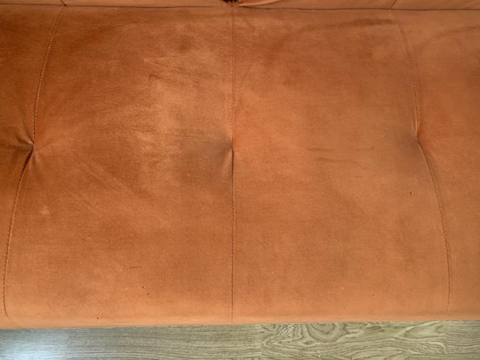 Canapé inclinable 3 places velours orange