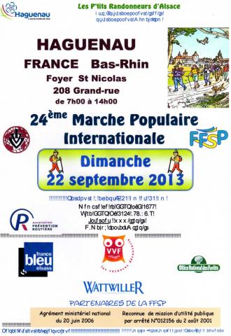 24e Marche Populaire Internationale IVV de Haguenau