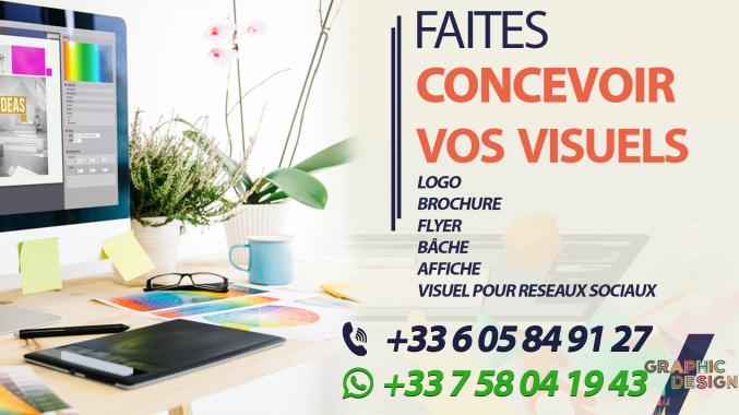 Pour la création de vos brochures, flyers, logos, bâches, et tout autre visuel