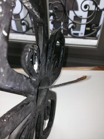 2 appliques Art Deco en fer forgé