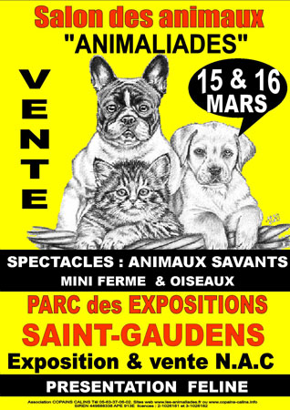 Salon chiot animalier saint gaudens 15/16 mars