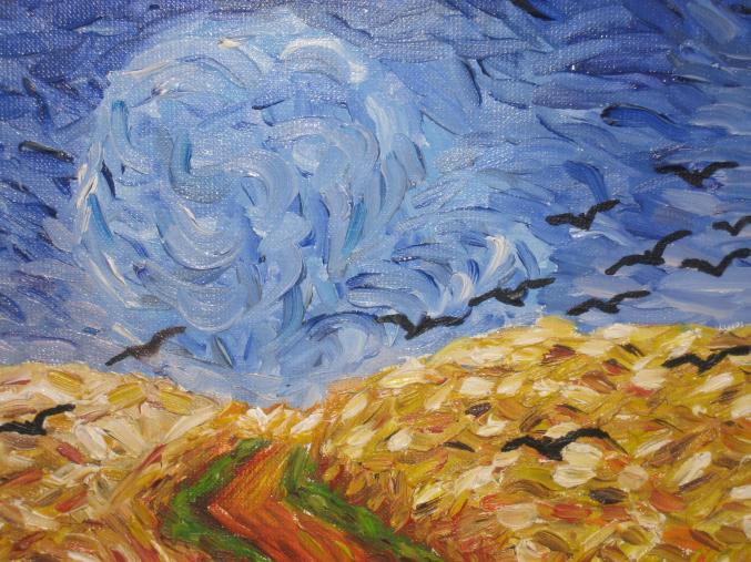 Huile sur toile champ de blé