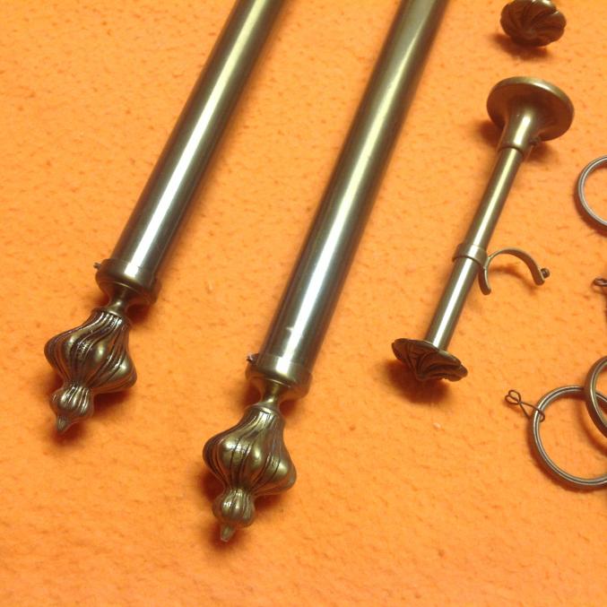 Kit tringle à rideaux laiton vieilli
