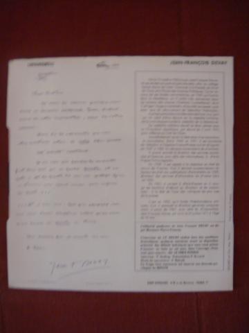 Disque vinyl 45 tours interview de Jean-François DEVAY par Pierre FRENAY " Minute continue"