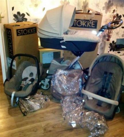 NOUVEAU stokke xplory v4 poussette de bébé avec les accessoires complets