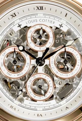 Montre LOUIS COTTIER Skeleton Cuir croco Plaqué Or Rose édition limitée