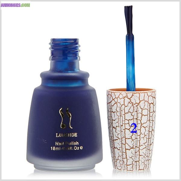 SET MANUCURE DESIGN - VERNIS BLEU CRAQUELE POUR ONGLE
