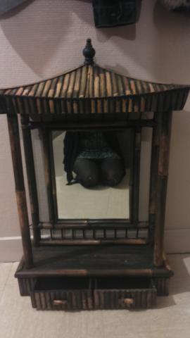 COIFFEUSE MIROIR EN BAMBOU VERITABLE