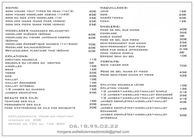 Esthéticienne et prothésiste ongulaire à domicile