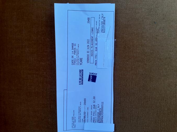 Billet de spectacle Ycare