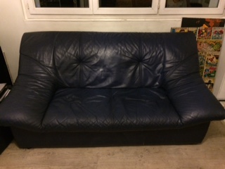 Canapé bleu marine vintage